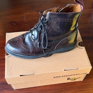 Dr. Martens Women’s Burgundy Brogue Boots - AirWair Bentley